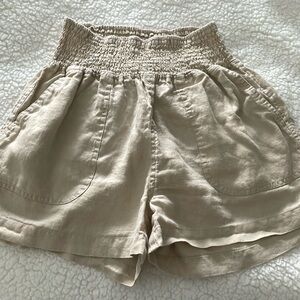 Quince Linen Maternity Shorts Driftwood